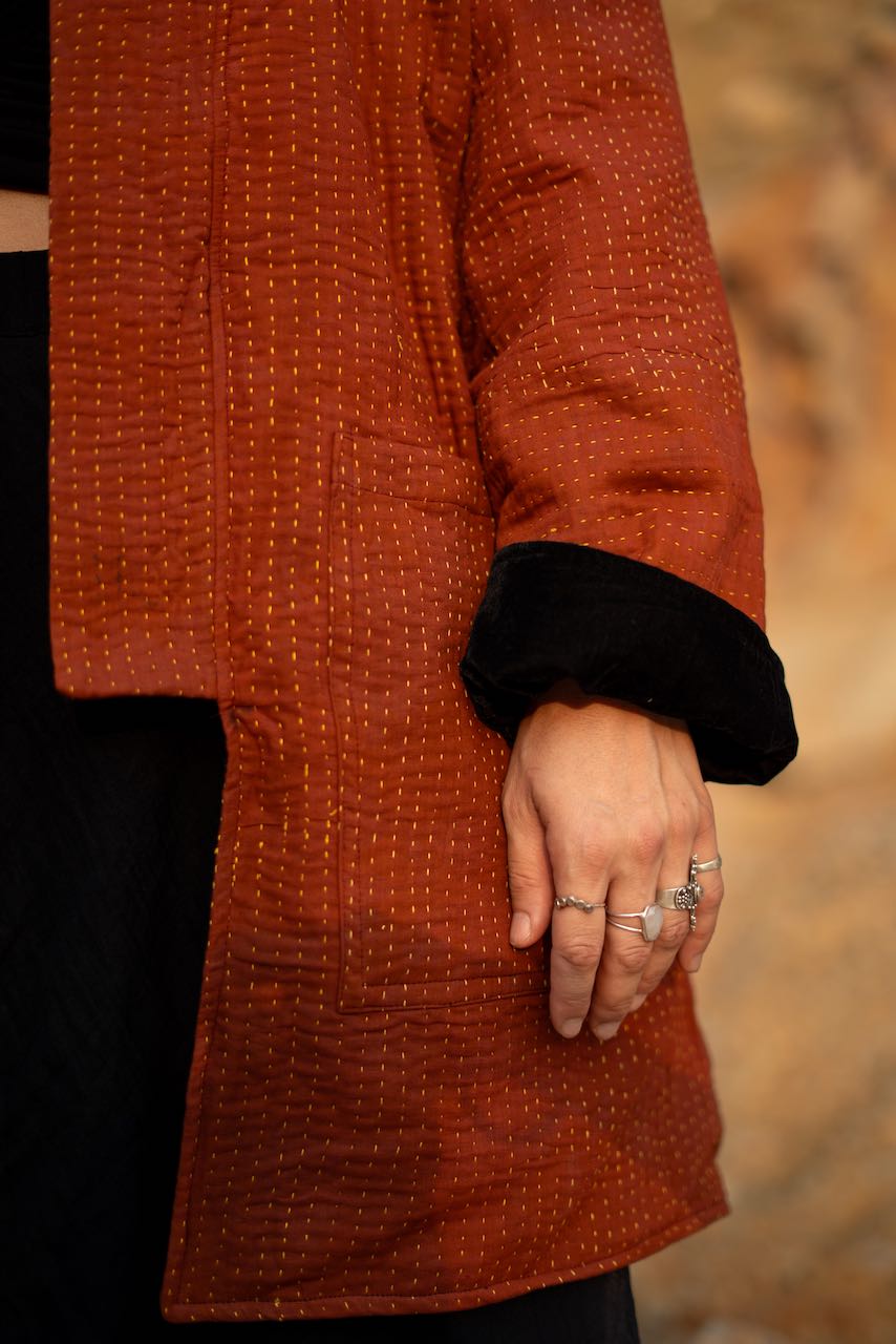 Burnt Orange Rose Madameji Jacket