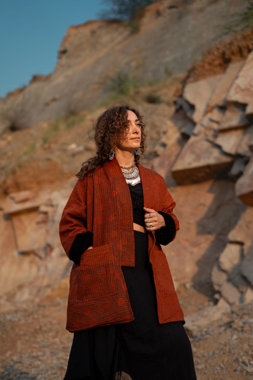 Burnt Orange Rose Madameji Jacket